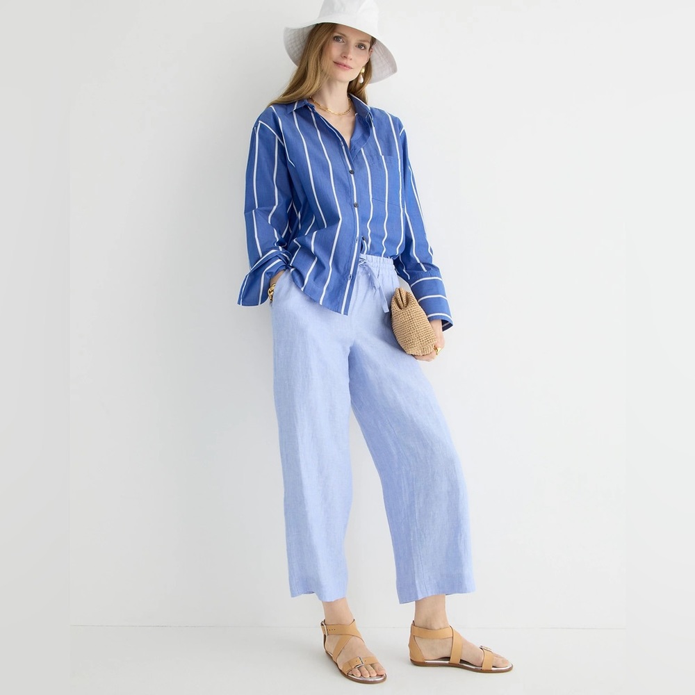 J.Crew Linen wide-leg seaside pant in linen BO810